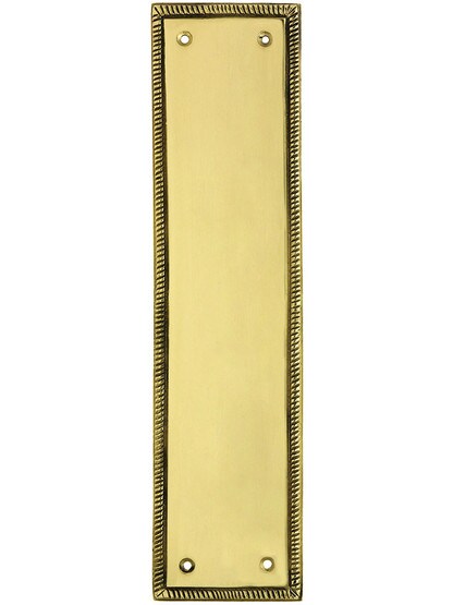 12 inch Rope Push Plate In Polished Brass.